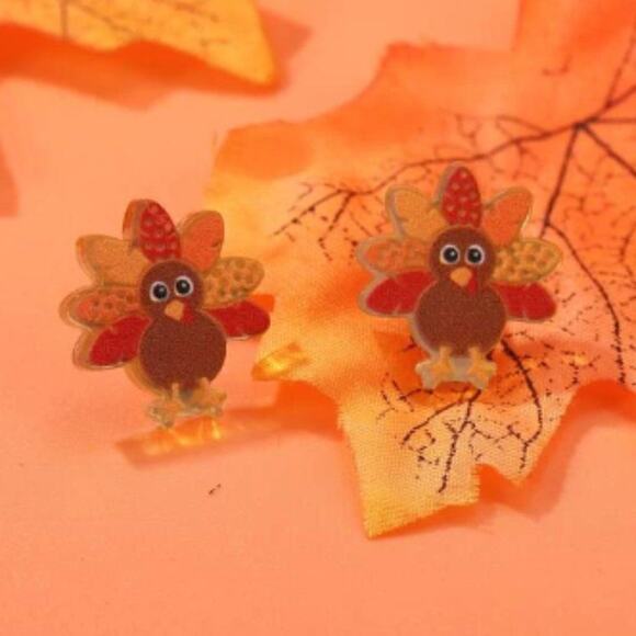 NWT, Thanksgiving Turkey Stud Earrings - Picture 1 of 2